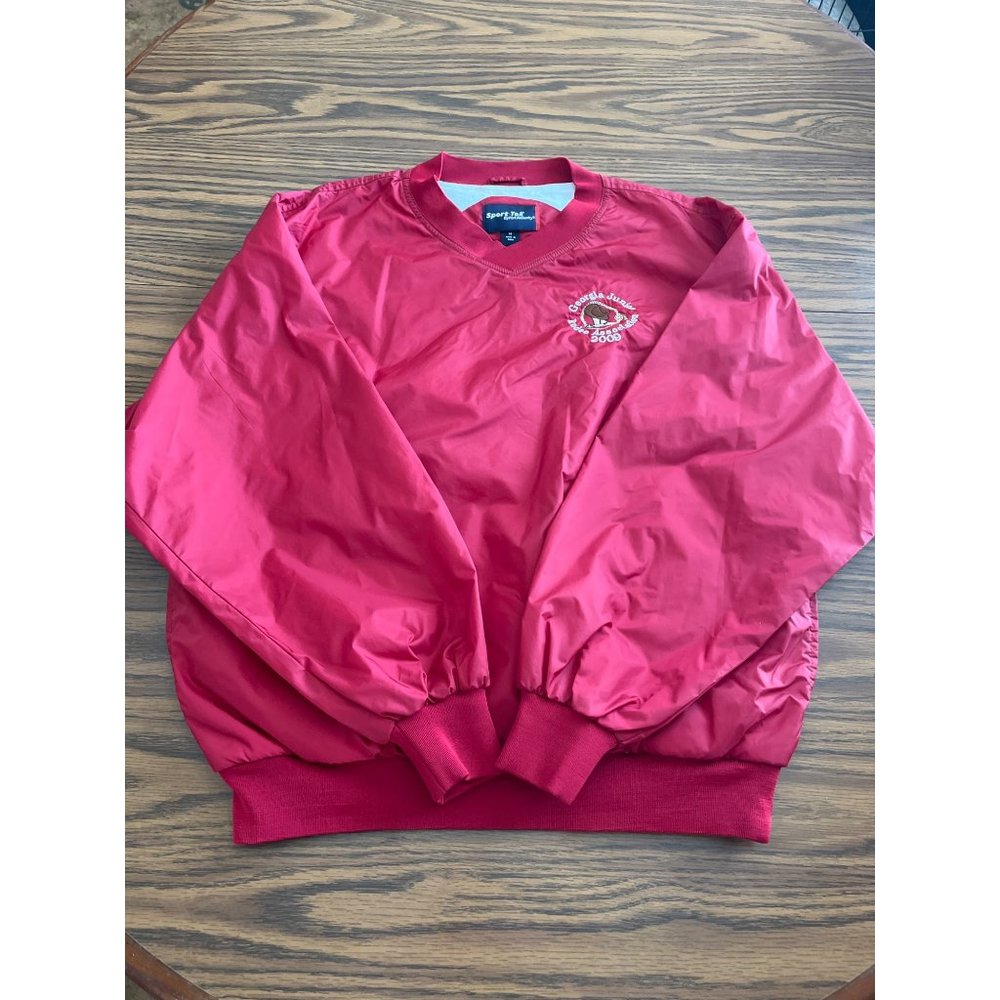 Georgia Junior Rodeo Association 2009 red adult lined windbreaker shirt size M